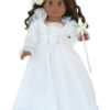 18" Doll Beautiful White Gown, Hairbow, & Wand