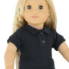 18" Doll Black Uniform Polo Shirt