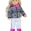 18" Doll Ikat Ski Coat, Pants, Neck Warmer, & Matching Boots