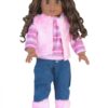 18" Doll Jeans, Stripe T-Shirt, Faux Fur Vest, & Boots