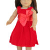 18" Doll Red Velvet Holiday Dress & Black Velvet Shoes