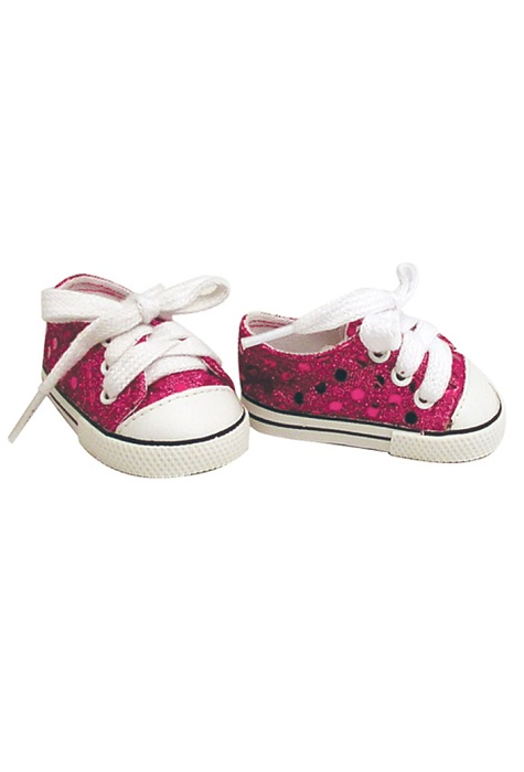 18 inch doll hot pink sequin sneaker