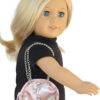 doll sized metallic rose chain handle purse
