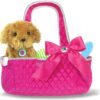 hot pink quilted tote bag doll carrier 2