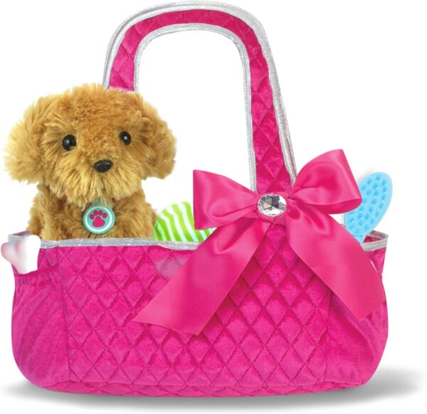hot pink quilted tote bag doll carrier 2