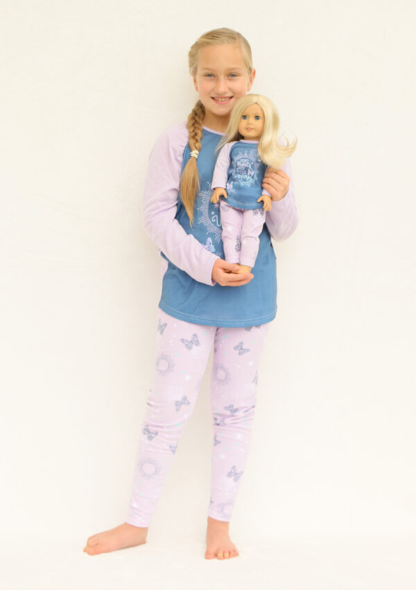 matching girl doll butterfly pajama set