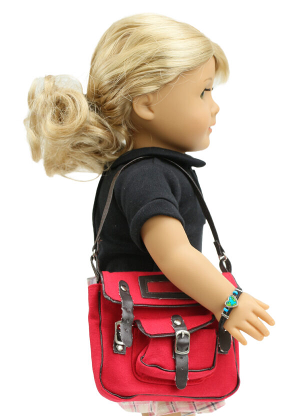 18 doll molly inspired red school bag