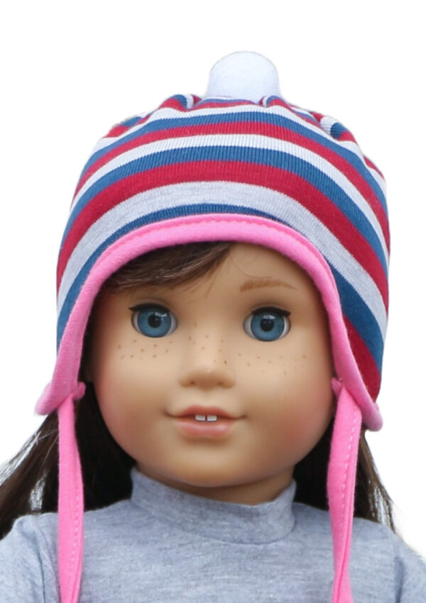 18 doll striped knit hat