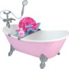 7 piece pink bathtub accessories