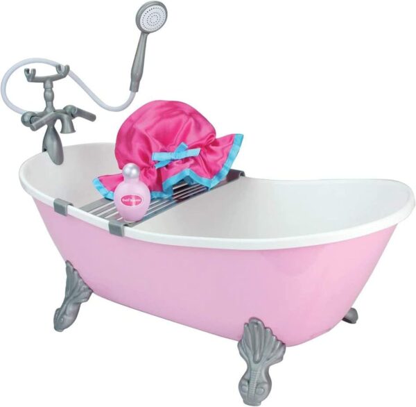 7 piece pink bathtub accessories