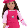 18" Doll Cupcake Baking Apron, Hat, & Gingham Oven Mitts