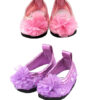 18" Doll Sequin Flower Shoes - Pink & Lavender