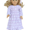 18" Doll Lavender Bunny Nightgown