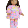 18" Doll Pink Flannel Tulip Pajamas & Slippers