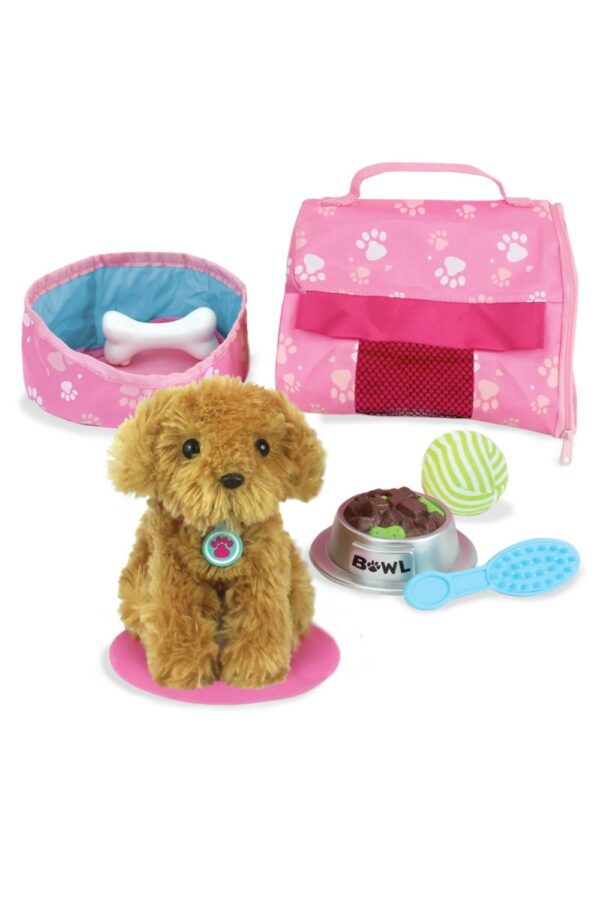 Boxed Gift Set Plush Puppy with Carrier & Accessories