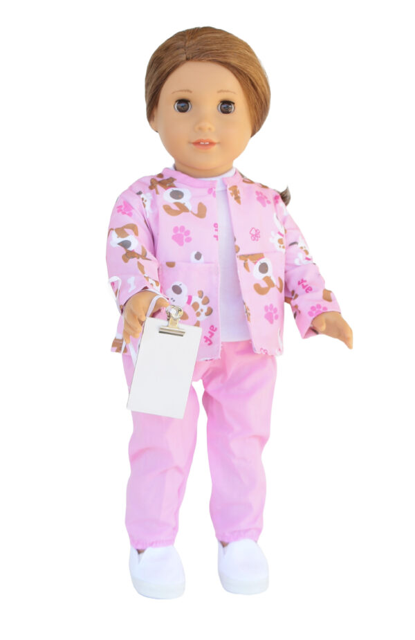 18" Doll Pink Puppy Nurse Outfit