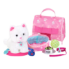 white plush kitty cat and accessories set