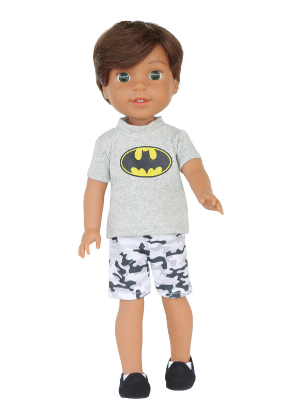 14.5 wellie wisher doll batman shorts outfit