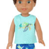 14.5" Wellie Wisher Doll Turtle Tank Top & Shorts