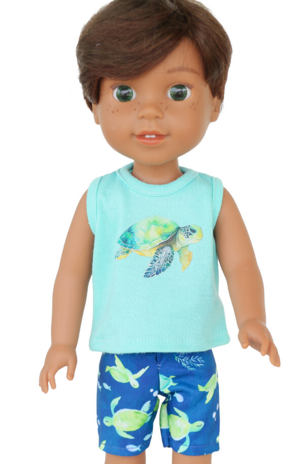 wellie wisher doll turtle tank top shorts