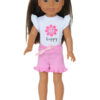 14.5" Doll "Happy" T-Shirt & Pink Shorts