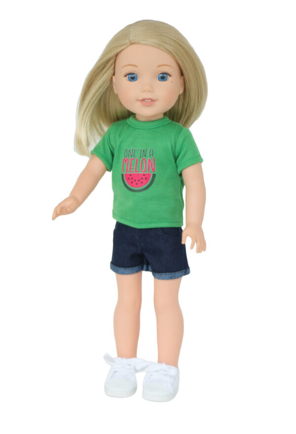 14.5" Doll "One in a Melon" T-Shirt & Denim Shorts
