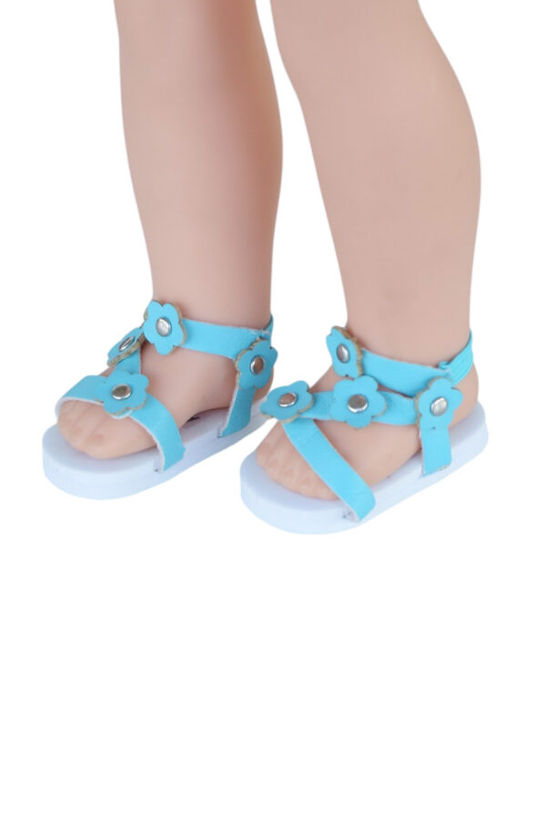 14.5″ Wellie Wisher Doll Blue Flower Sandals
