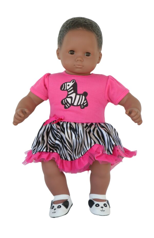 15" Bitty Baby Doll Hot Pink Zebra Dress