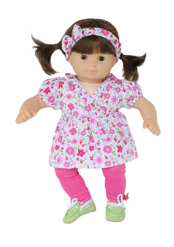 15" Bitty Baby Doll Pink Floral 4-Piece Pants Outfit
