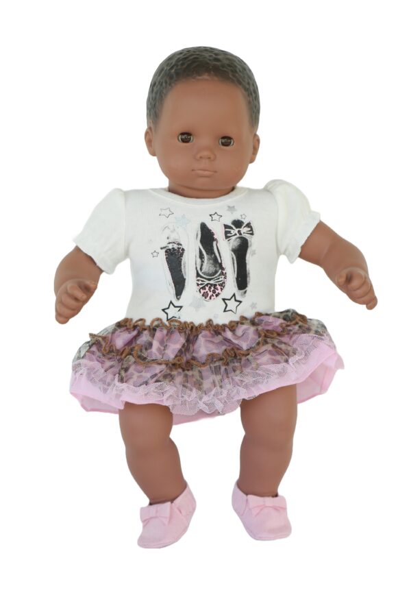 15" Bitty Baby Doll Pink Leopard Slippers Dress