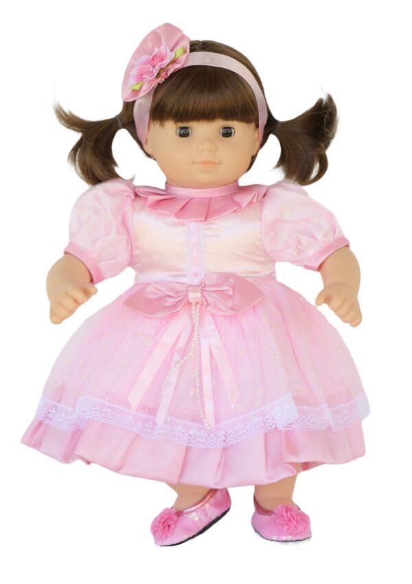 15" Bitty Baby Doll Pink Satin Dress & Headband