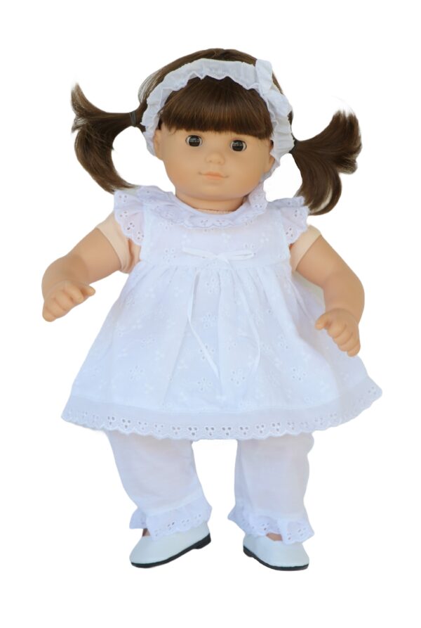 15" Bitty Baby Doll White Eyelet 3-Piece Outfit