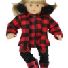 15″ Doll Buffalo Check Coat, Scarf, Leggings, & Boots Outfit