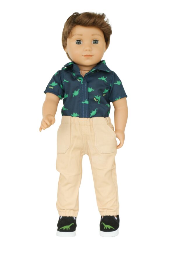 18" Boy Doll Dino Shirt, Khaki Pants, & Dino Shoes