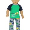 18" Boy Doll "Racing to Sleep" 3-Piece Pajamas