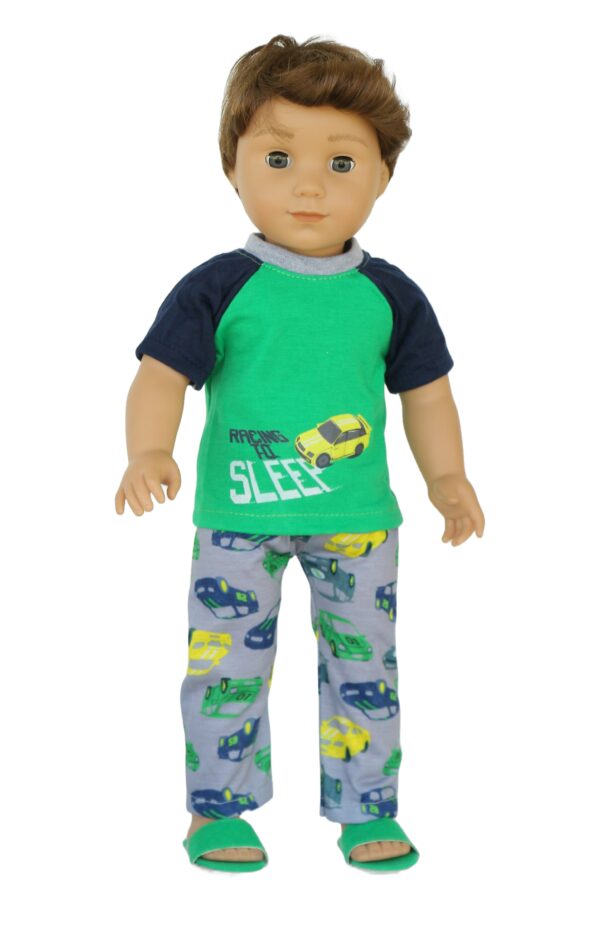 18" Boy Doll "Racing to Sleep" 3-Piece Pajamas