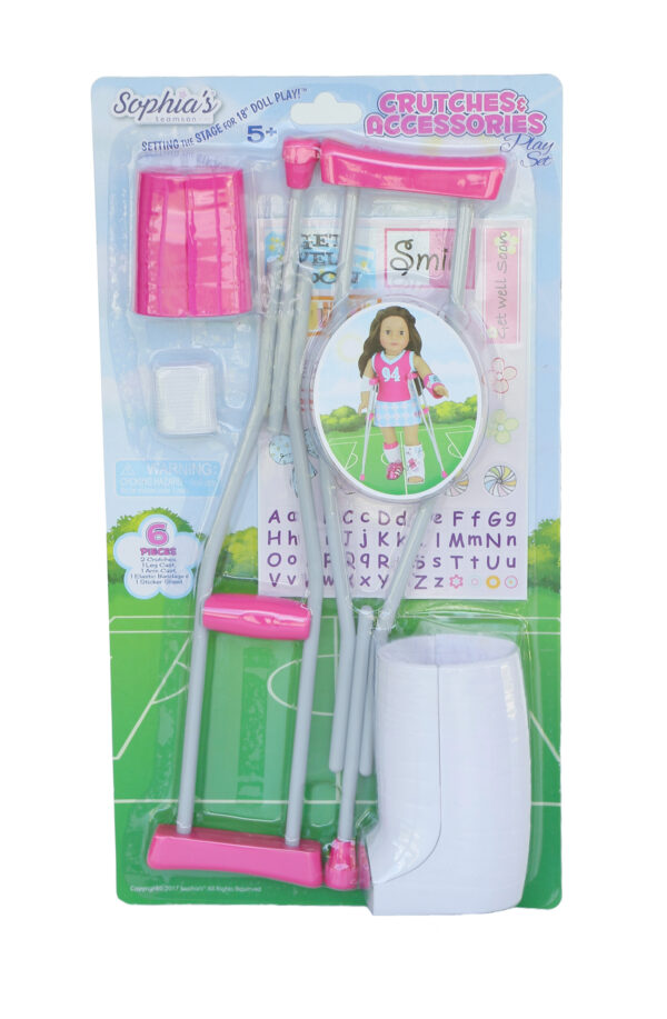 18" Doll Cast & Crutches Accessory Set Gift Pack