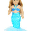 18" Doll Metallic Turquoise 2-Piece Mermaid Costume