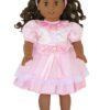18" Doll Pink Satin Dress & Headband