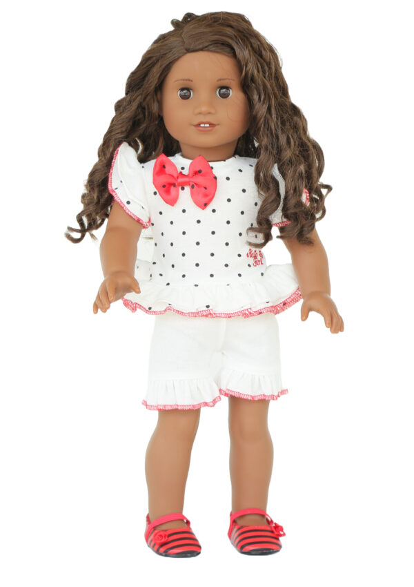 18" Doll Ruffled Polka Dot Shorts Set