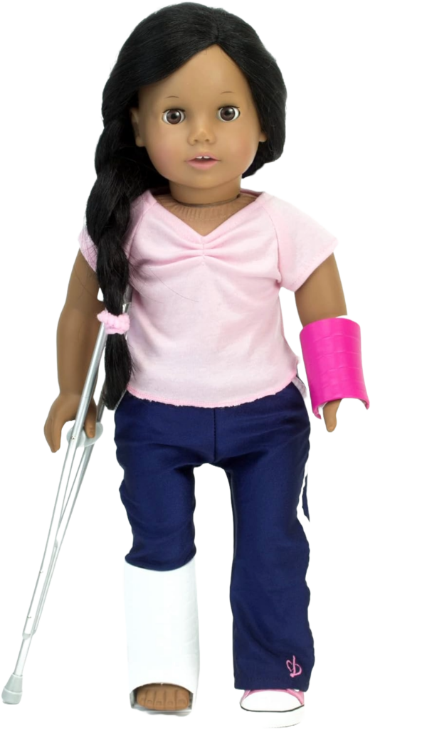 18" Doll Cast & Crutches Accessory Set Gift Pack