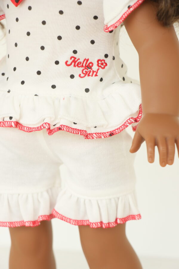 18" Doll Ruffled Polka Dot Shorts Set
