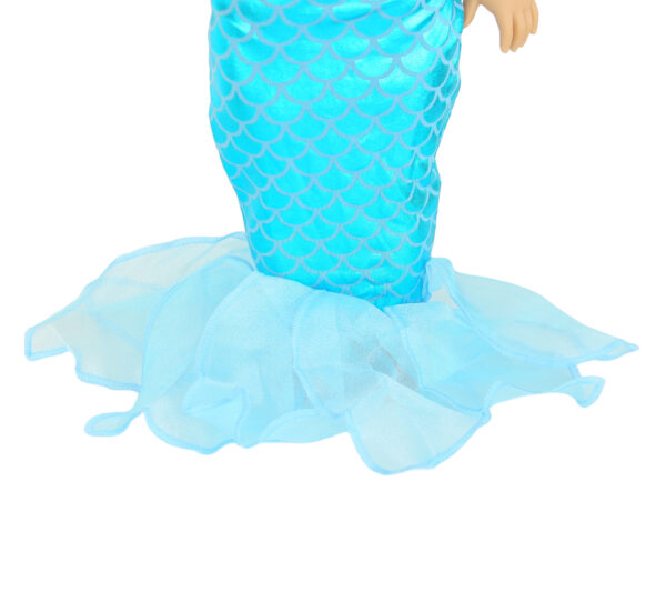 18" Doll Metallic Turquoise 2-Piece Mermaid Costume
