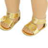 18" Doll Gold Flower Sandals