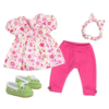 15" Bitty Baby Doll Pink Floral 4-Piece Pants Outfit