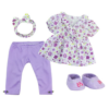 15" Bitty Baby Doll Purple Floral 4-Piece Pants Outfit