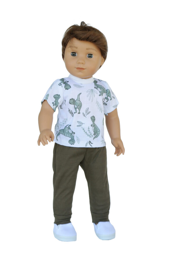 18" Boy Doll Dinosaur 3-Piece Hoodie Outfit