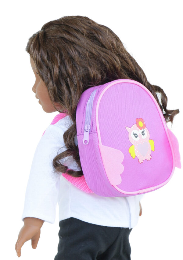 18" Doll Purple Owl Backpack