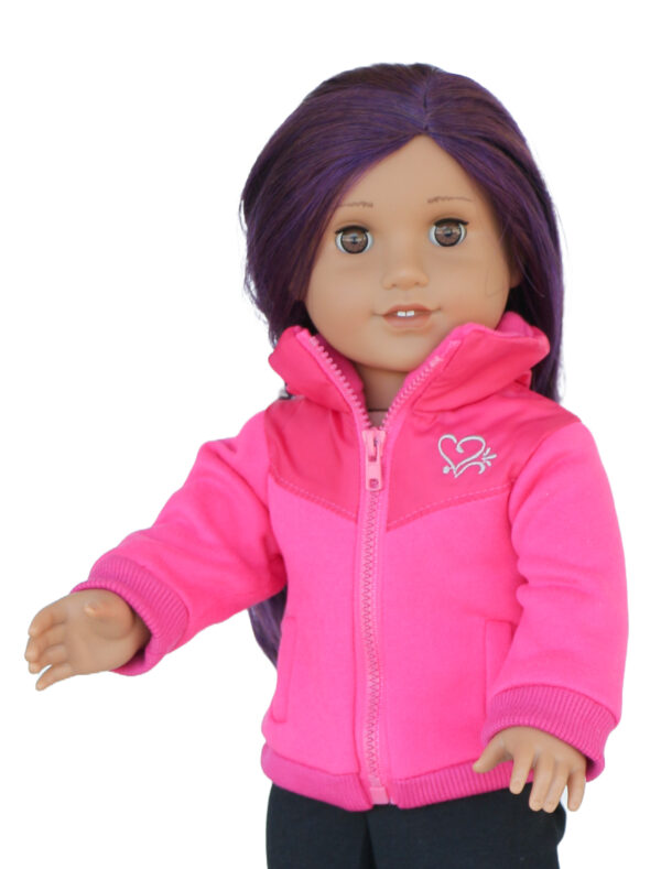 18″ Doll Hot Pink Fleece & Nylon Ski Jacket