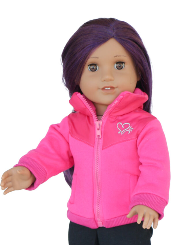18″ Doll Hot Pink Fleece & Nylon Ski Jacket